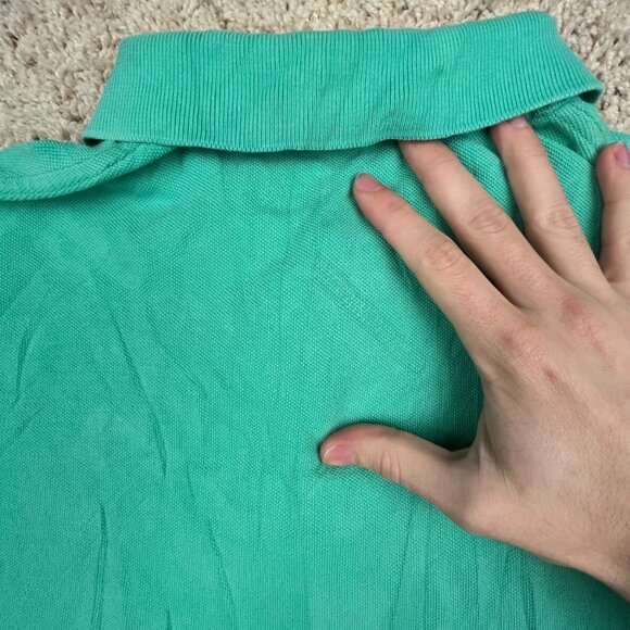 Polo Ralph Lauren Cotton Short Sleeve Polo Shirt w Pony Adult Size Large Green - Picture 10 of 11
